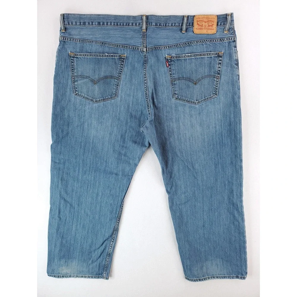Levis 559 Jeans Mens 48x29 Blue Denim Straight Leg Relaxed Fit Distressed Pants